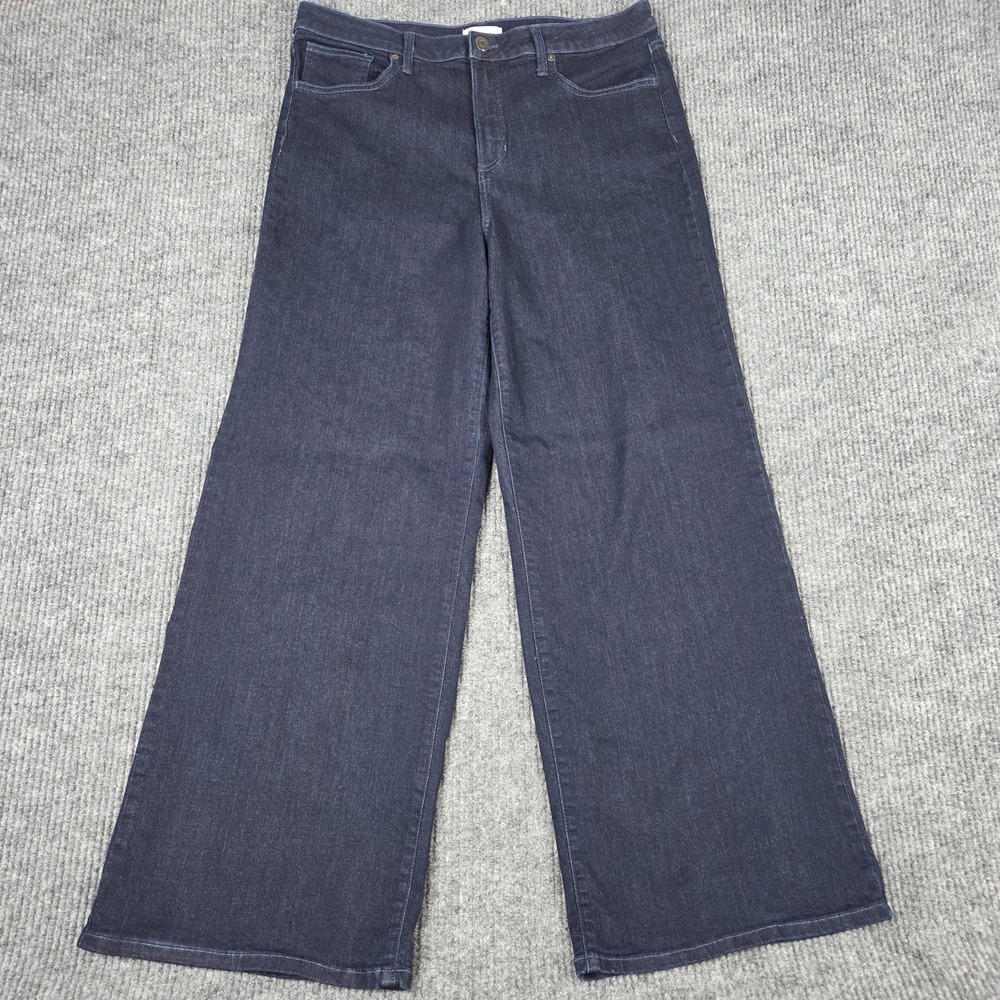LC Lauren Conrad Womens Size 16 Indigo Dark Wsh Wide Leg High Rise Stretch Jeans